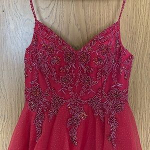 Size 8 , red, prom or henna night dress, handmade